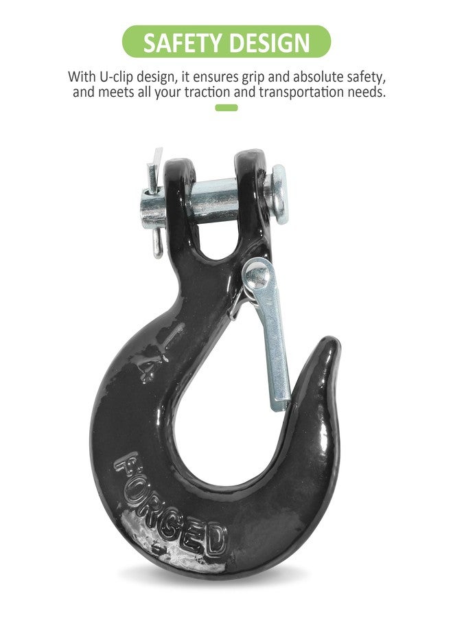 RACOONA Winch Hook,Chain Hook,1/4 inch Clevis Slip Hook with Safety Latch,Car Accessories Heavy Duty Safety Chain Hook,Forged Steel Towing Winch Hook for ATV UTV,Fit 3/16” 1/4” Synthetic Winch Rope - Image 5